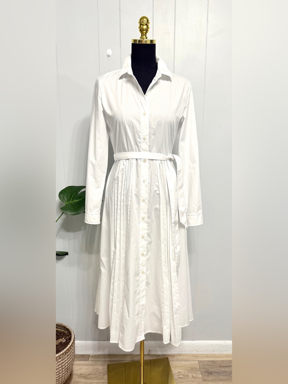 Banana Republic White Midi Shirt Dress - Picture 2 of 7